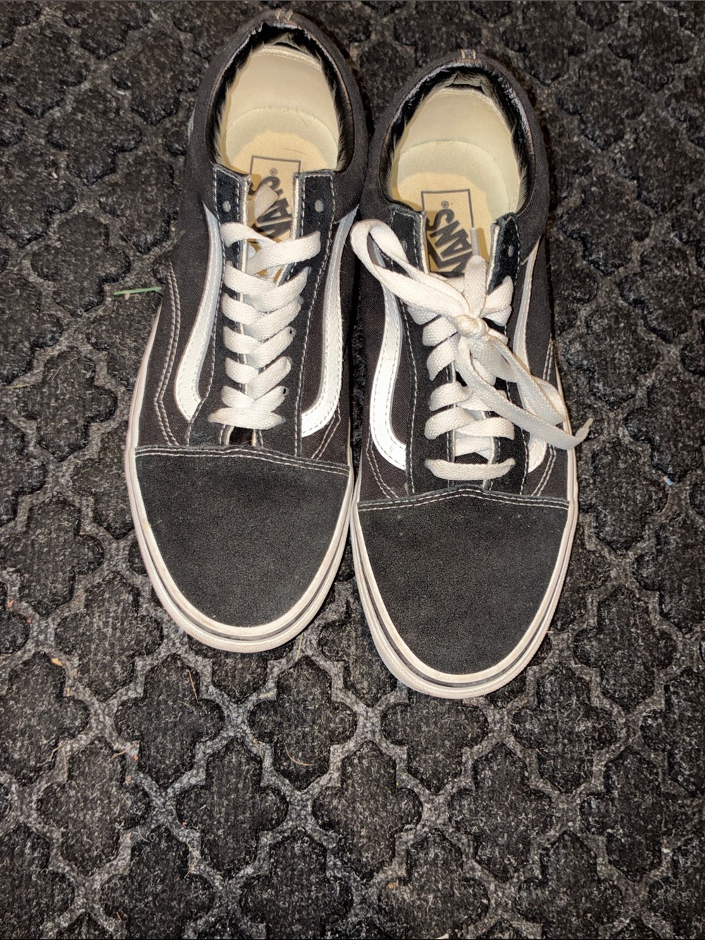 Vans Black and White Old Skool Low-Top Sneakers
